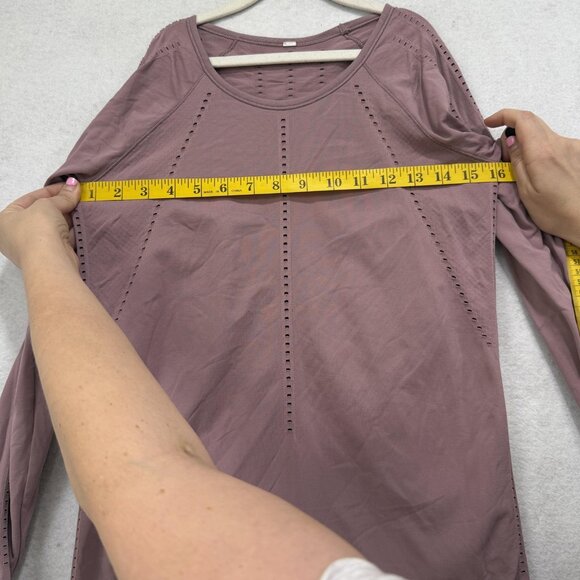 Athleta Sweater Womens Small Purple Long Sleeve Perforated Pullover Yoga Top - Picture 6 of 9